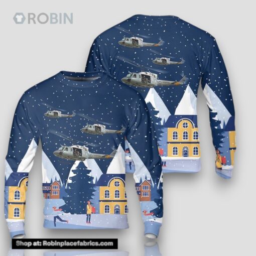 US Air Force Bell UH 1N Twin Huey 3D Sweater