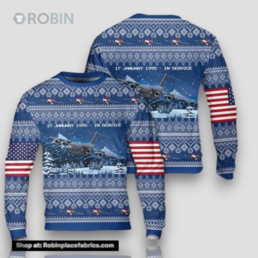 US Air Force Boeing C 17 Globemaster III Christmas Sweater 3D