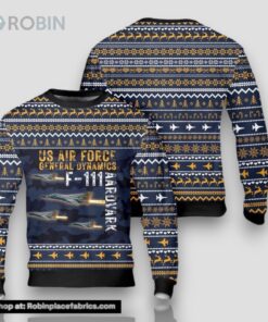 US Air Force General Dynamics F 111 Aardvark Christmas Sweater 3D