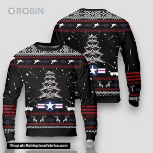 US Air Force General Dynamics F 111 Aardvark Christmas Tree AOP Sweater