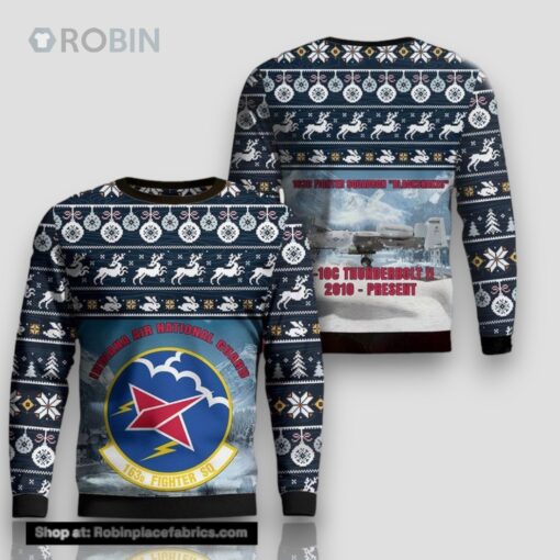 US Air Force Indiana Air National Guard 122d Fighter Wing AOP Ugly Sweater 3D