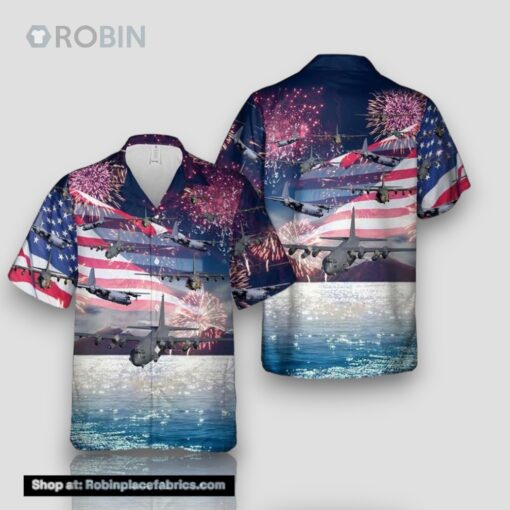 Us Air Force Lockheed Ac 130 4th Of July Hawaiian Shirt