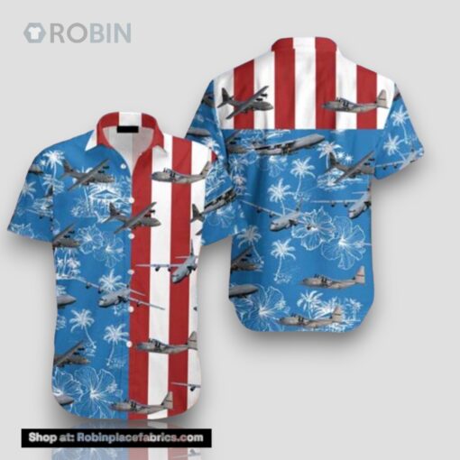 US Air Force Lockheed C 130 Hercules 4th Of July Hawaiian Shirt For Men Women