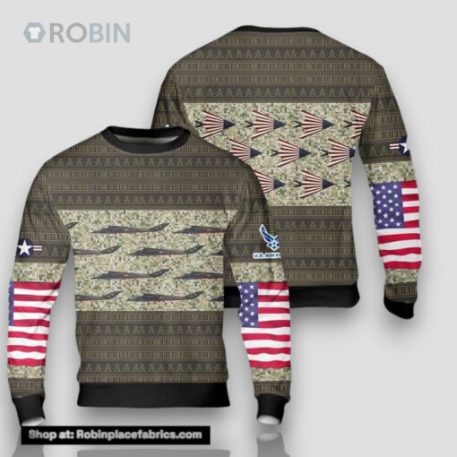 US Air Force Lockheed YF 117A Nighthawk US Flag Paint Scheme Sweater 3D