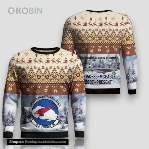 US Air Force Oregon Air National Guard 123d Fighter AOP Ugly Sweater3D