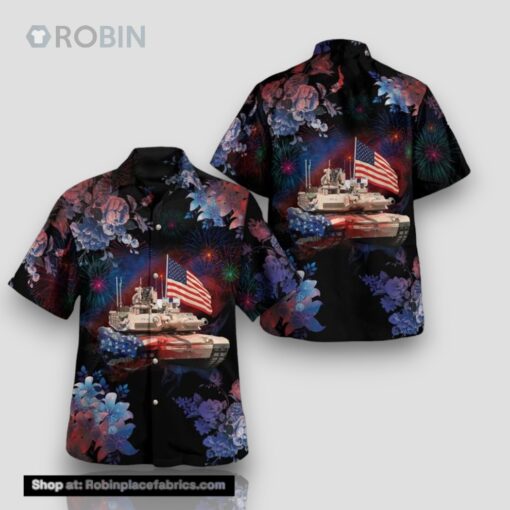 Us Army Abrams M1a2 Sepv3 Tank 4th Of July Hawaiian Shirt