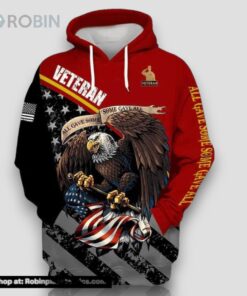 Us Army American Flag Eagle All Over Print 3D Hoodie For Military