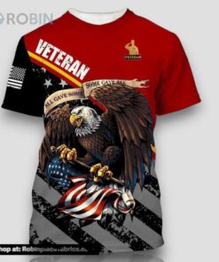 Us Army American Flag Eagle All Over Print 3D T Shirt For Military