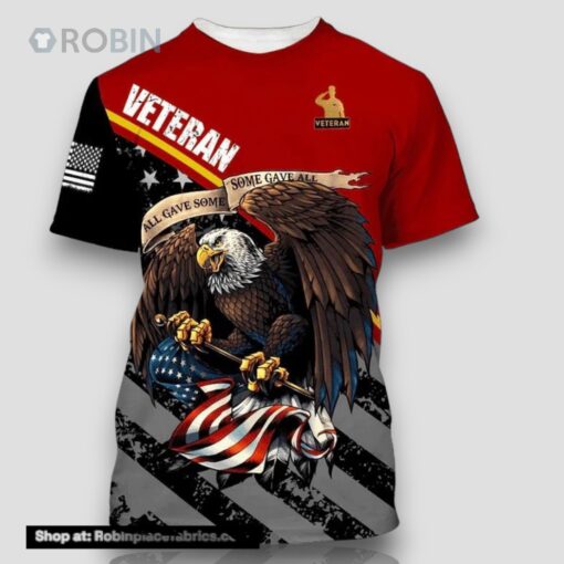 Us Army American Flag Eagle All Over Print 3D T Shirt For Military