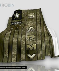 Us Army American Flag Fleece Throw Blanket