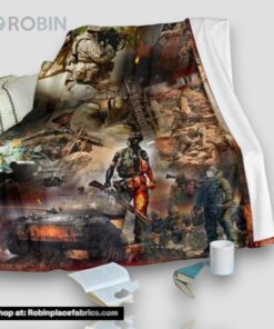 Us Army And War Fleece Throw Blanket