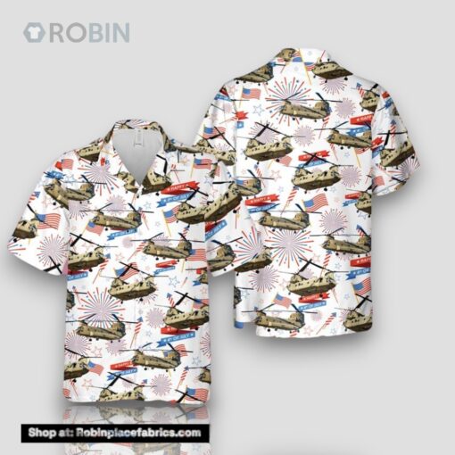 Us Army Boeing Ch 47 Chinook 4th Of July Hawaiian Shirt