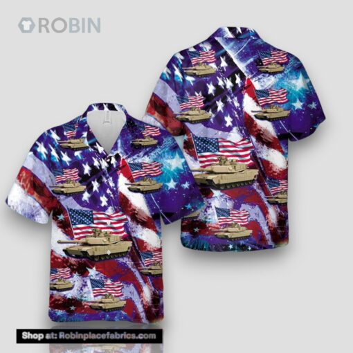 Us Army M1 Abrams 4th Of July Hawaiian Shirt