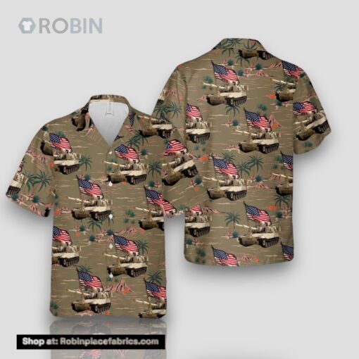 Us Army M109 Paladin Tank 4th Of July Hawaiian Shirt