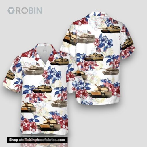 Us Army M1a1 Abrams Tank July 4th Hawaiian Shirt