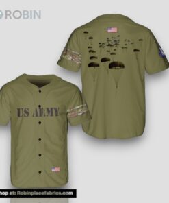 US Army Paratroopers With The 507th Parachute Infantry Regiment (507th PIR) Parachute Baseball Jersey