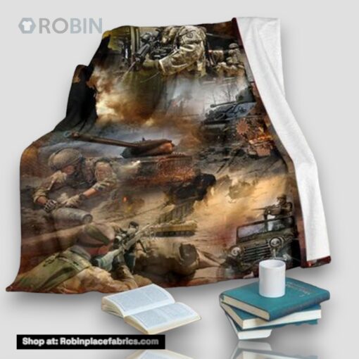 Us Army Soldier Fleece Throw Blanket