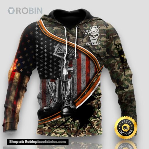 Us Army Veteran 3D Hoodie Gifts For Military Men