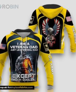 US Army Veteran 3D Hoodie Veteran Dad Gifts