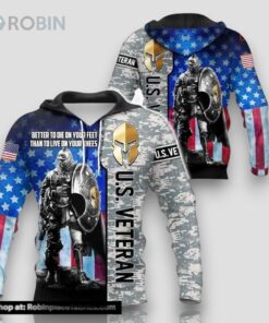 US Army Veteran American Flag 3D Hoodie