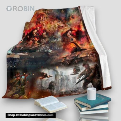 Us Army Veteran Fleece Throw Blanket