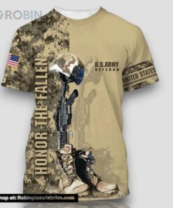 Us Army Veteran Honor The Fallen All Over Print 3D T Shirt For Military