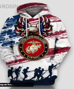 US Marine Corps Veteran 3D All Print Hoodie, Zip  Up Hoodie