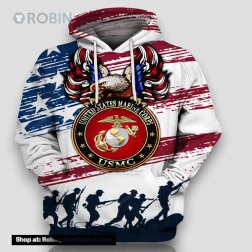 US Marine Corps Veteran 3D All Print Hoodie, Zip  Up Hoodie