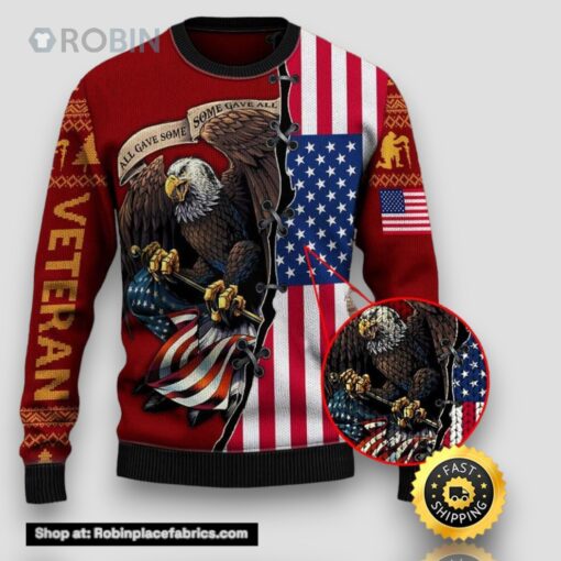 US Military US Soilder US Veteran Veterans Day Gift For Father Dad Christmas Ugly Sweater