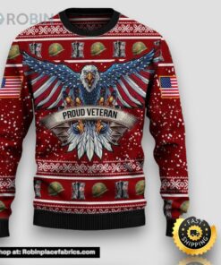 US Military US Soilder US Veteran Veterans Day Gift For Father Dad Ugly Sweater Wool Sweater