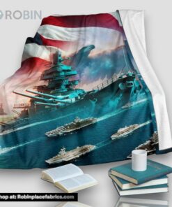 Us Navy Ships At The Seas Fleece Throw Blanket
