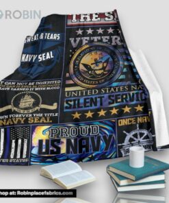 Us Navy The Silent Service Fleece Throw Blanket