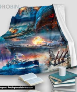 Us Navy War At The Sea And Eagle Fleece Throw Blanket