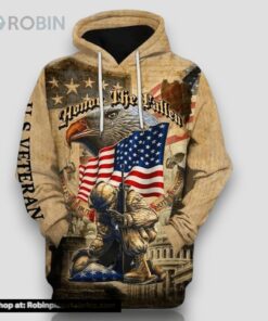 Us Veteran Eagle All Over Print 3D Hoodie For Military