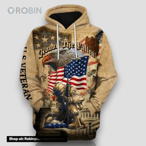 Us Veteran Eagle All Over Print 3D Hoodie For Military