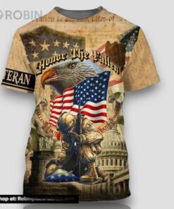 Us Veteran Eagle All Over Print 3D T Shirt For Military