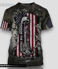 Us Veteran Honor The Fallen All Over Print 3D T Shirt For Military