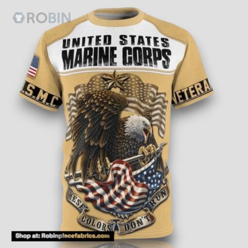Usmc Veteran These Color Don’t Run All Over Print 3D T Shirt For Military