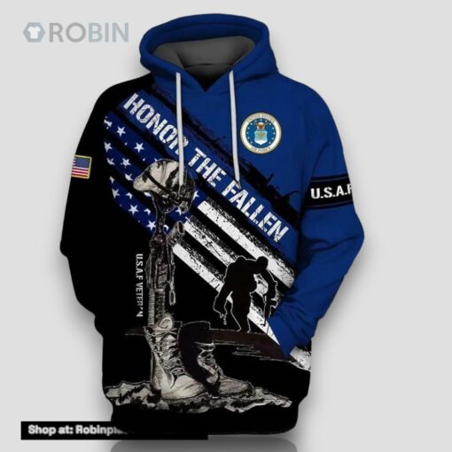 Veteran Air Force Veteran Honor The Fallen 3D Hoodie All Over Printed