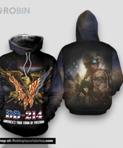 Veteran America DD 214 True Form Of Freedom 3D Hoodie All Over Printed