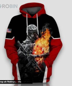 Veteran American Military U.S Veteran Warrior 3D Hoodie All Over Printed
