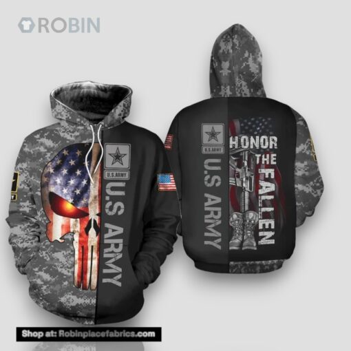 Veteran American Military US Army Honor The Fallen 3D Hoodie All Over Printed