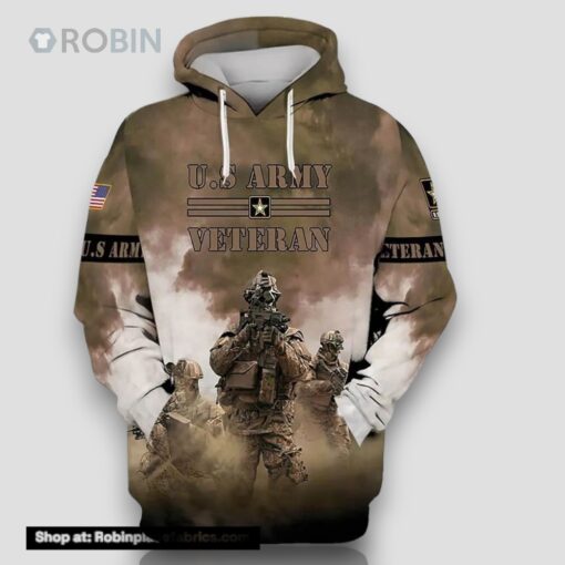 Veteran American Military US Army Veteran 3D Hoodie All Over Printed