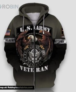 Veteran American Military US Army Veteran Eagle 3D Hoodie All Over Printed