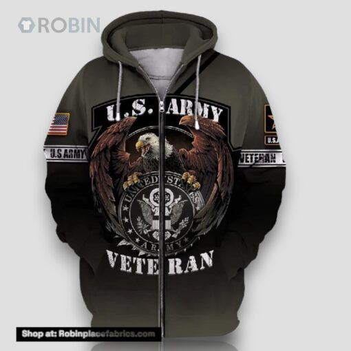 Veteran American Military US Army Veteran Eagle 3D Hoodie All Over Printed