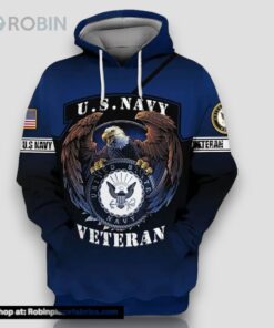 Veteran American Military US Navy Veteran Eagle 3D Hoodie All Over Printed