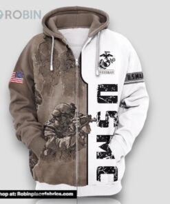 Veteran American Military USMC Marines Veteran 3D Hoodie All Over Printed