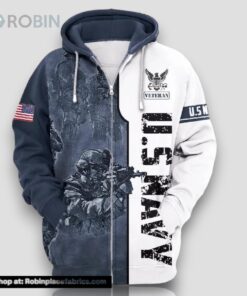 Veteran American Military USN US Navy Veteran 3D Hoodie All Over Printed