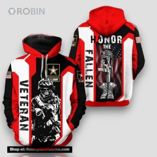 Veteran Armed Forces Soldier Gun 3D Hoodie All Over Printed