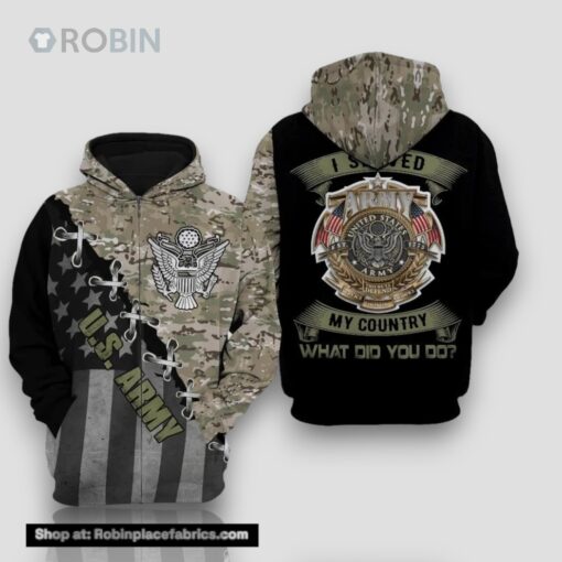 Veteran Army Camouflageuflage Gift For Army US Army 3D Hoodie All Over Printed